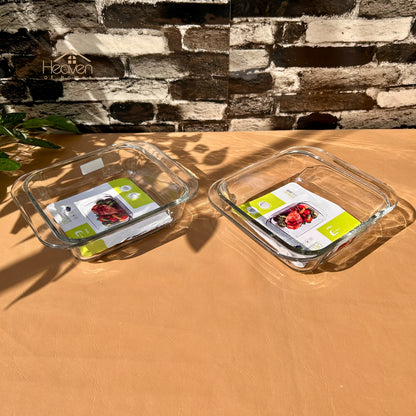 Deli® 2-Piece Clear Glass Dish Set – 910 ml Multi-Purpose Kitchen & Tableware - P132-8