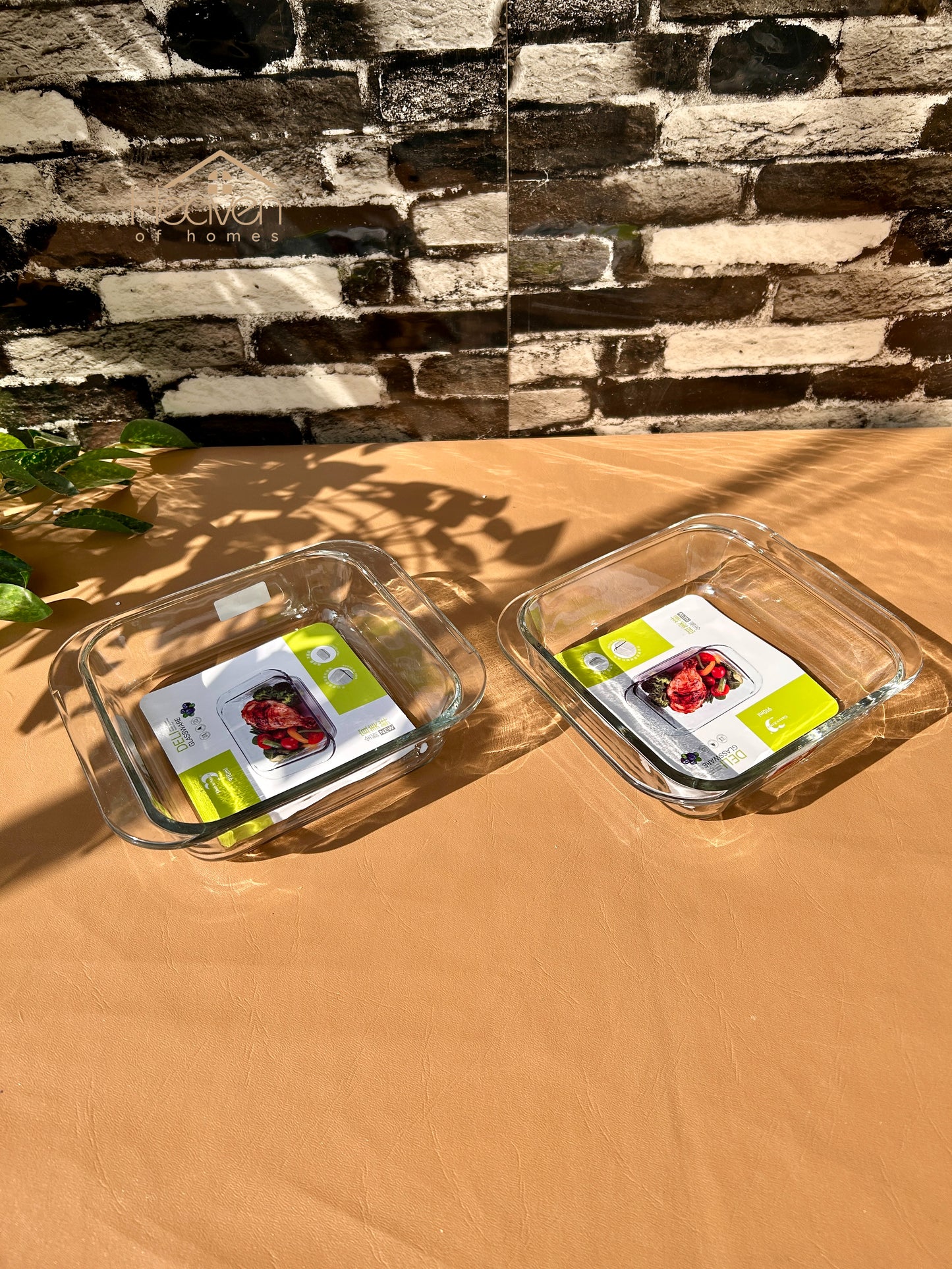 Deli® 2-Piece Clear Glass Dish Set – 910 ml Multi-Purpose Kitchen & Tableware - P132-8