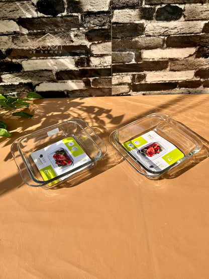 Deli® 2-Piece Clear Glass Dish Set – 910 ml Multi-Purpose Kitchen & Tableware - P132-8