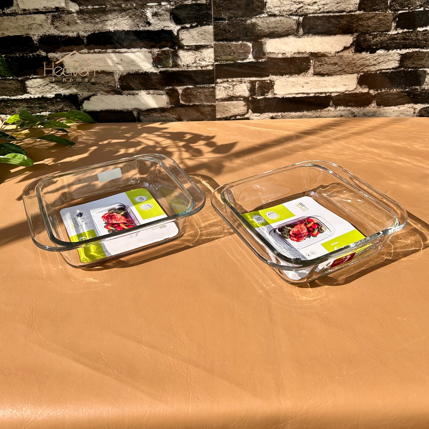 Deli® 2-Piece Clear Glass Dish Set – 910 ml Multi-Purpose Kitchen & Tableware - P132-8