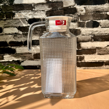 Deli® 1.74 Litre Clear Glass Oil Jug with Lid - Kitchen Storage & Serving Solution