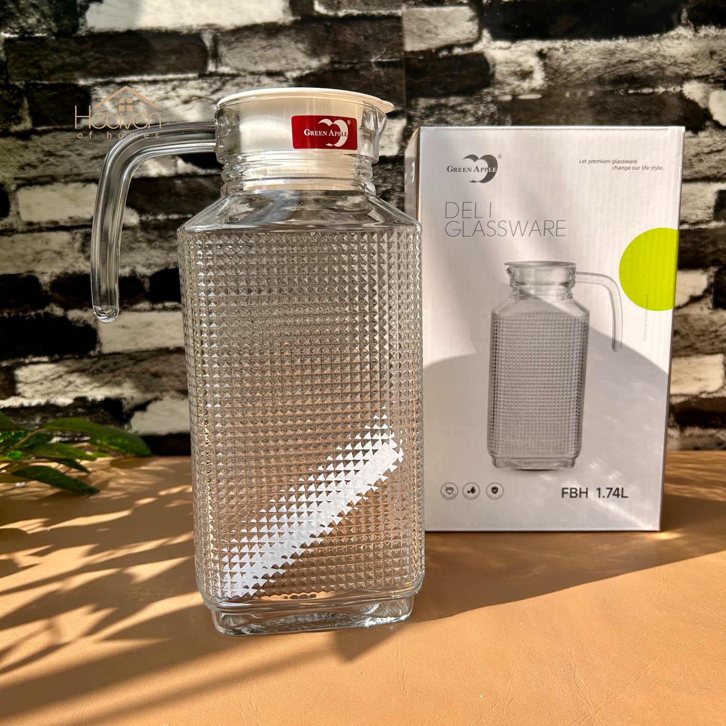 Deli® 1.74 Litre Clear Glass Oil Jug with Lid - Kitchen Storage & Serving Solution