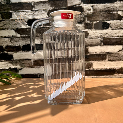 Deli® 1.74 Litre Clear Glass Oil Jug with Lid - Kitchen Storage & Serving Solution