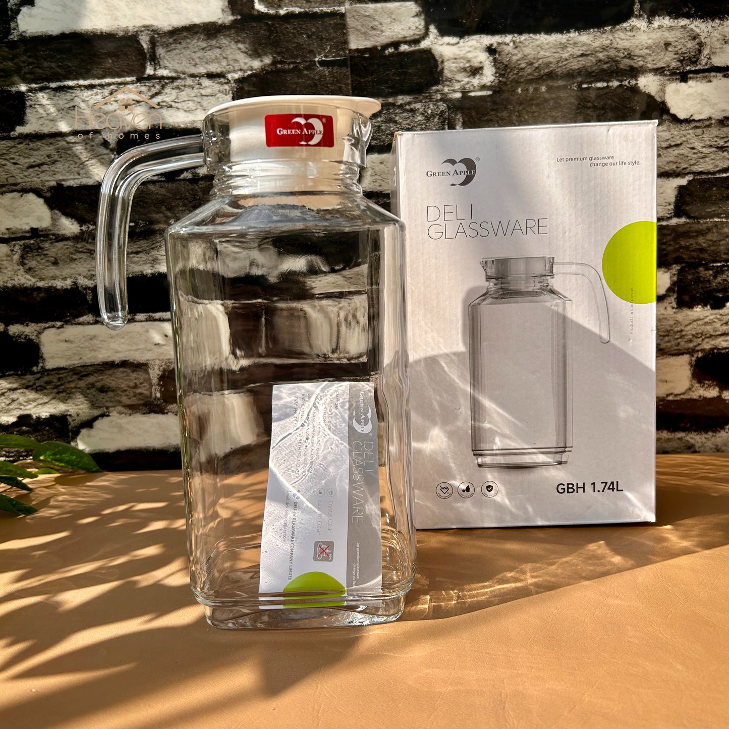 Deli® 1.74 Litre Clear Glass Oil Jug with Lid - Kitchen Storage & Serving Solution