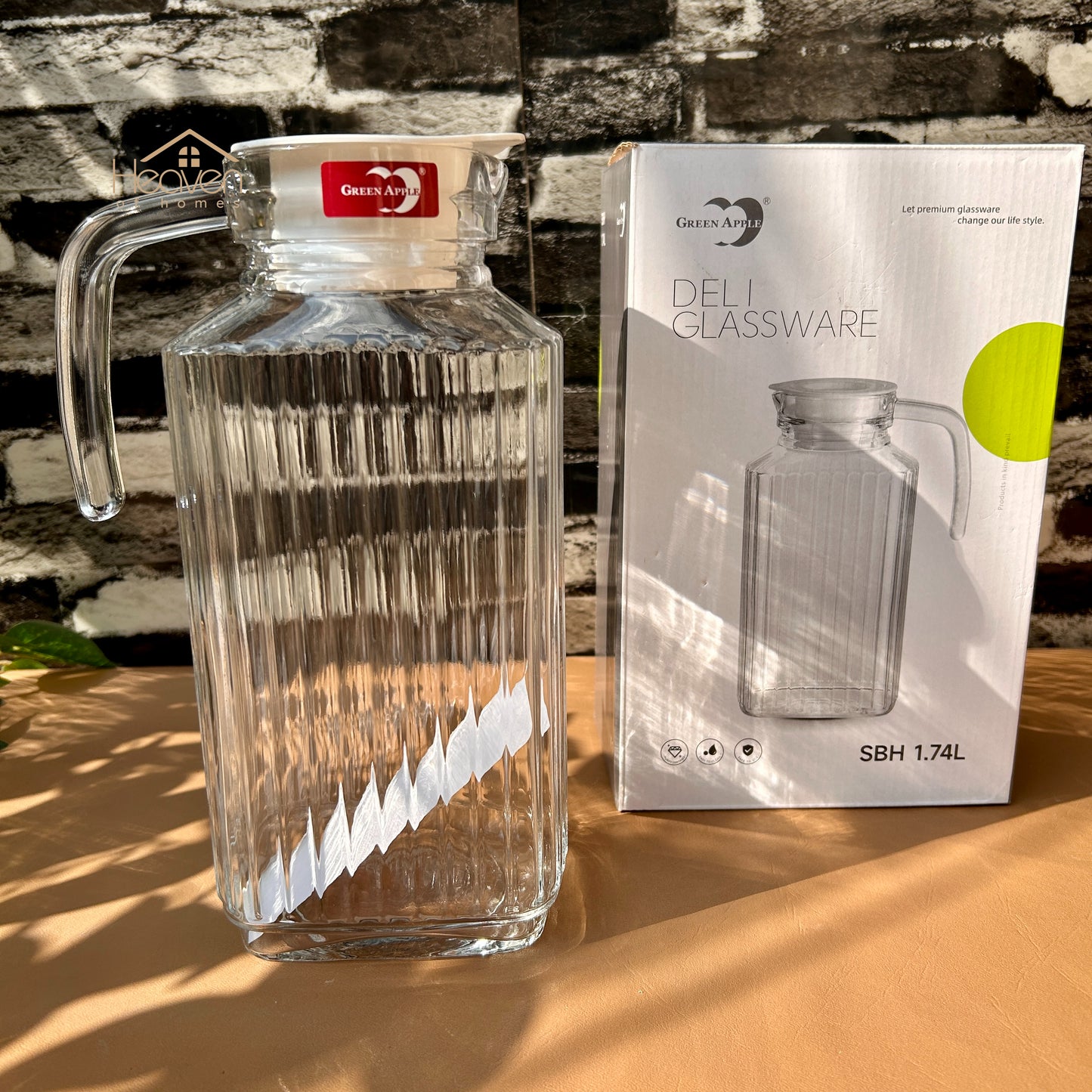 Deli® 1.74 Litre Clear Glass Oil Jug with Lid - Kitchen Storage & Serving Solution