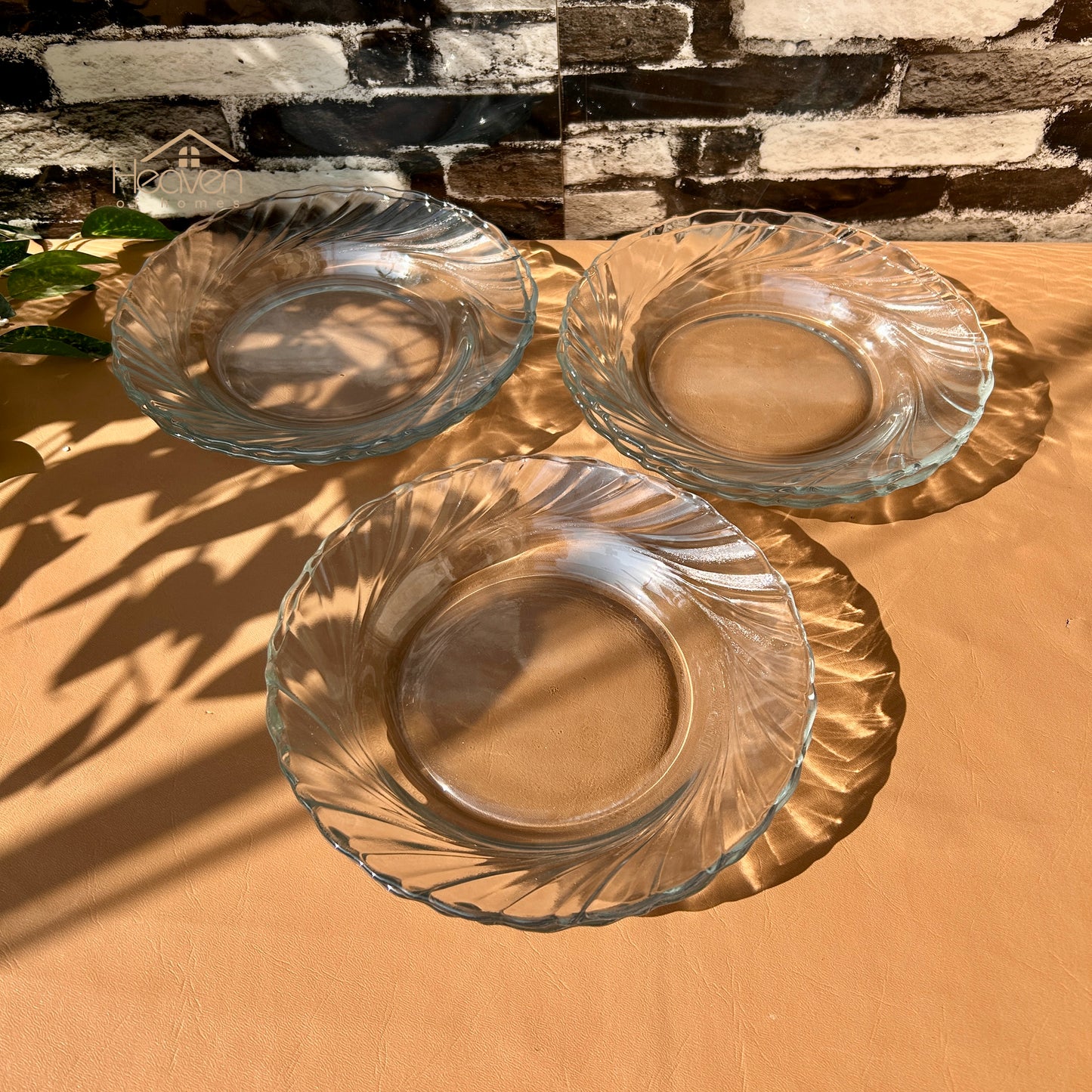 Delisoga® 6-Piece Clear Glass Soup Plate Set – Stylish Tableware for Everyday Use 9 Inches