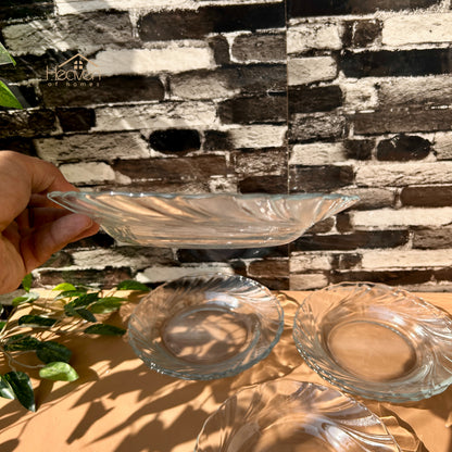 Delisoga® 6-Piece Clear Glass Soup Plate Set – Stylish Tableware for Everyday Use 9 Inches