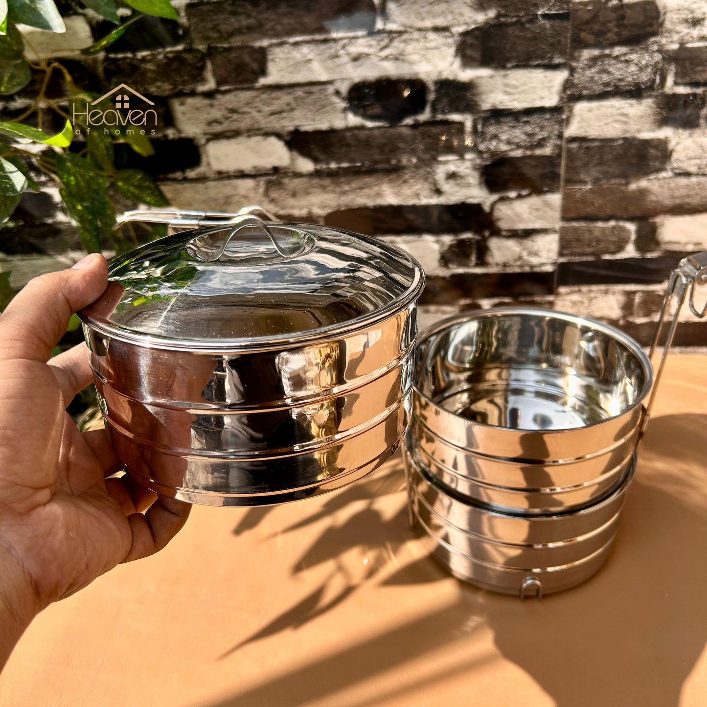Heaven® Double-Body Stainless Steel Tiffin – Compact, Durable & Easy to Carry and Keeps Food Hot