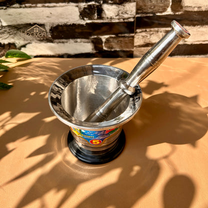 Heaven® Heavy Weight Stainless Steel Imam Dasta Mortar and Pestle – Perfect for Grinding Spices & Herb