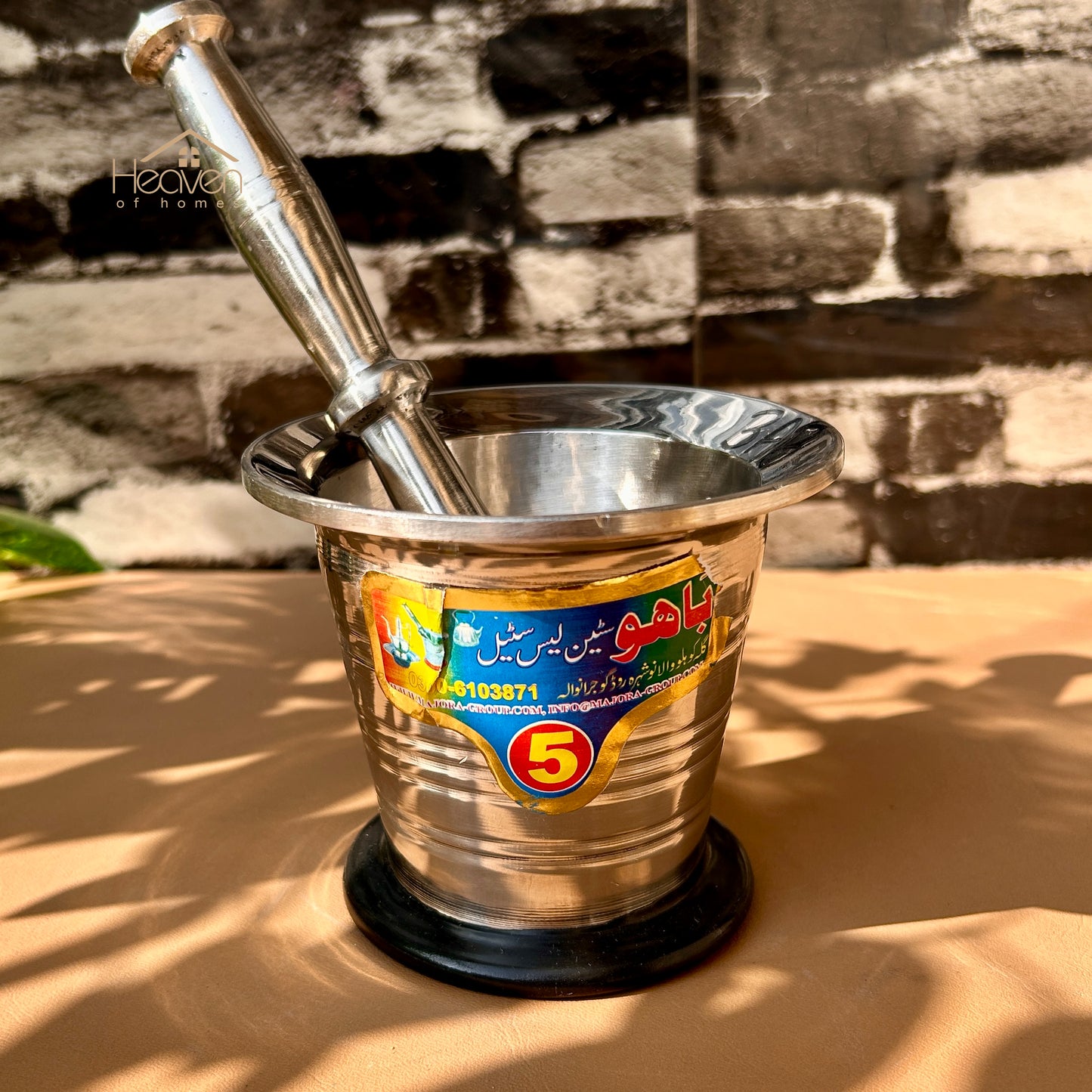 Heaven® Heavy Weight Stainless Steel Imam Dasta Mortar and Pestle – Perfect for Grinding Spices & Herb