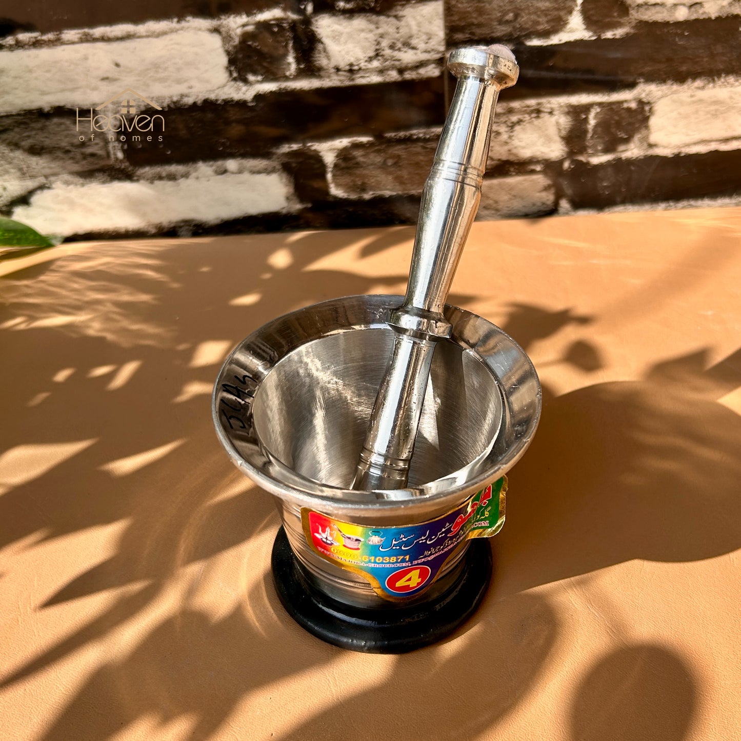 Heaven® Heavy Weight Stainless Steel Imam Dasta Mortar and Pestle – Perfect for Grinding Spices & Herb