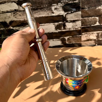 Heaven® Heavy Weight Stainless Steel Imam Dasta Mortar and Pestle – Perfect for Grinding Spices & Herb
