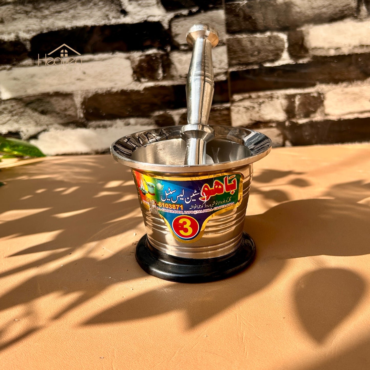 Heaven® Heavy Weight Stainless Steel Imam Dasta Mortar and Pestle – Perfect for Grinding Spices & Herb