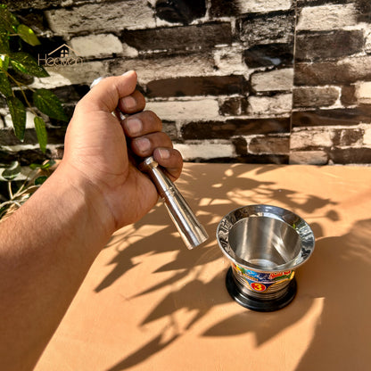 Heaven® Heavy Weight Stainless Steel Imam Dasta Mortar and Pestle – Perfect for Grinding Spices & Herb