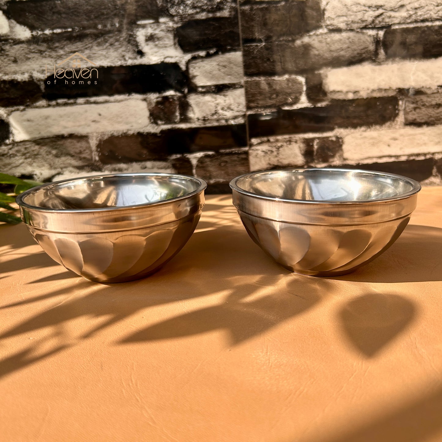 Heaven 6-Piece Stainless Steel Tea Bowl Set – 4.5-Inch Multi-Purpose Double Base Bowls