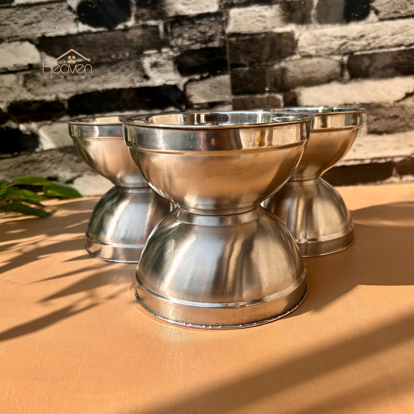 Heaven® Set of 6 Stainless Steel Soup Bowls – 5-Inch Durable Bowls with Double Body