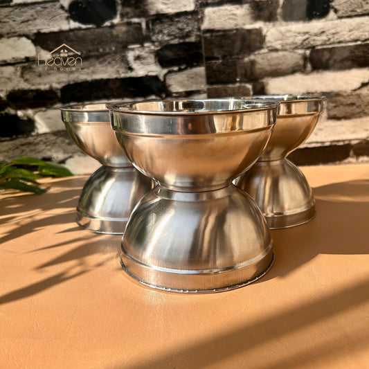 Heaven® Set of 6 Stainless Steel Soup Bowls – 5-Inch Durable Bowls with Double Body