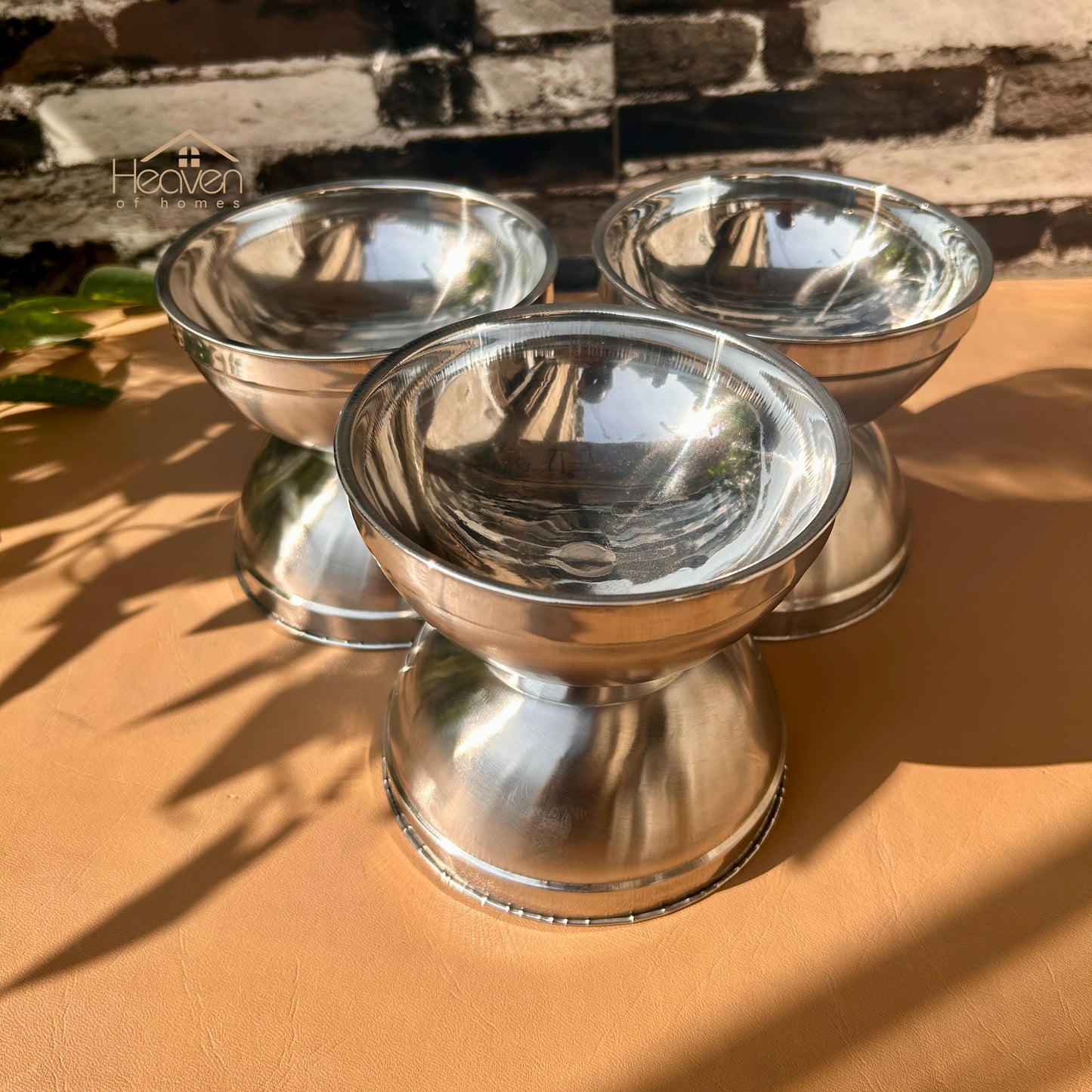 Heaven® Set of 6 Stainless Steel Soup Bowls – 5-Inch Durable Bowls with Double Body