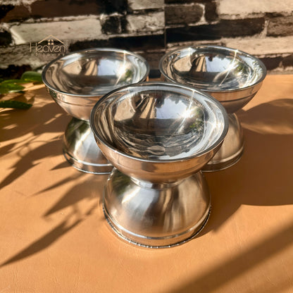 Heaven® Set of 6 Stainless Steel Soup Bowls – 5-Inch Durable Bowls with Double Body