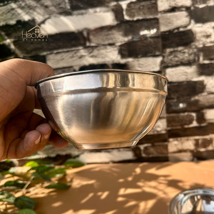 Heaven® Set of 6 Stainless Steel Soup Bowls – 5-Inch Durable Bowls with Double Body