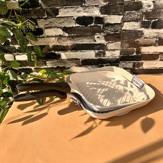 Heaven® Premium Silver Steel Grill Pan with Die-Cast Coating – Perfect for Steaks & Vegetables