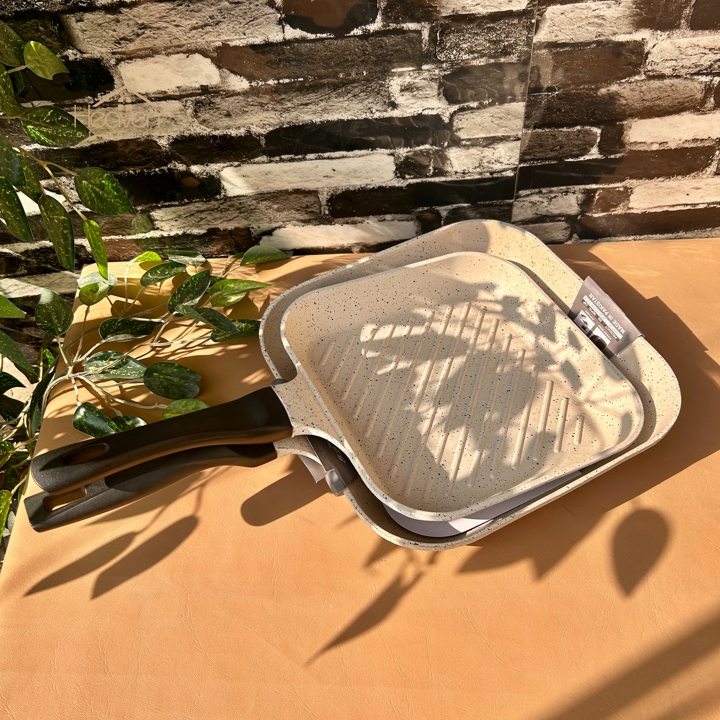 Heaven® Premium Silver Steel Grill Pan with Die-Cast Coating – Perfect for Steaks & Vegetables