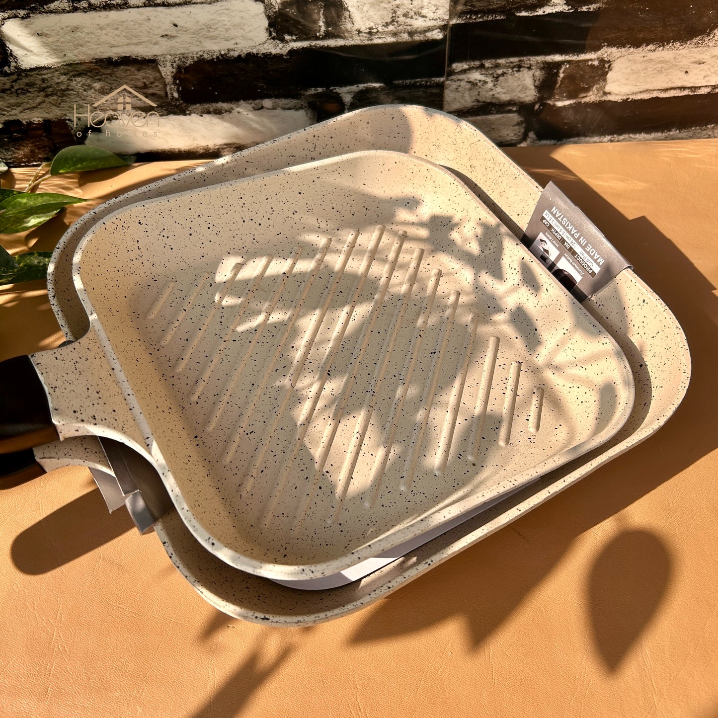 Heaven® Premium Silver Steel Grill Pan with Die-Cast Coating – Perfect for Steaks & Vegetables