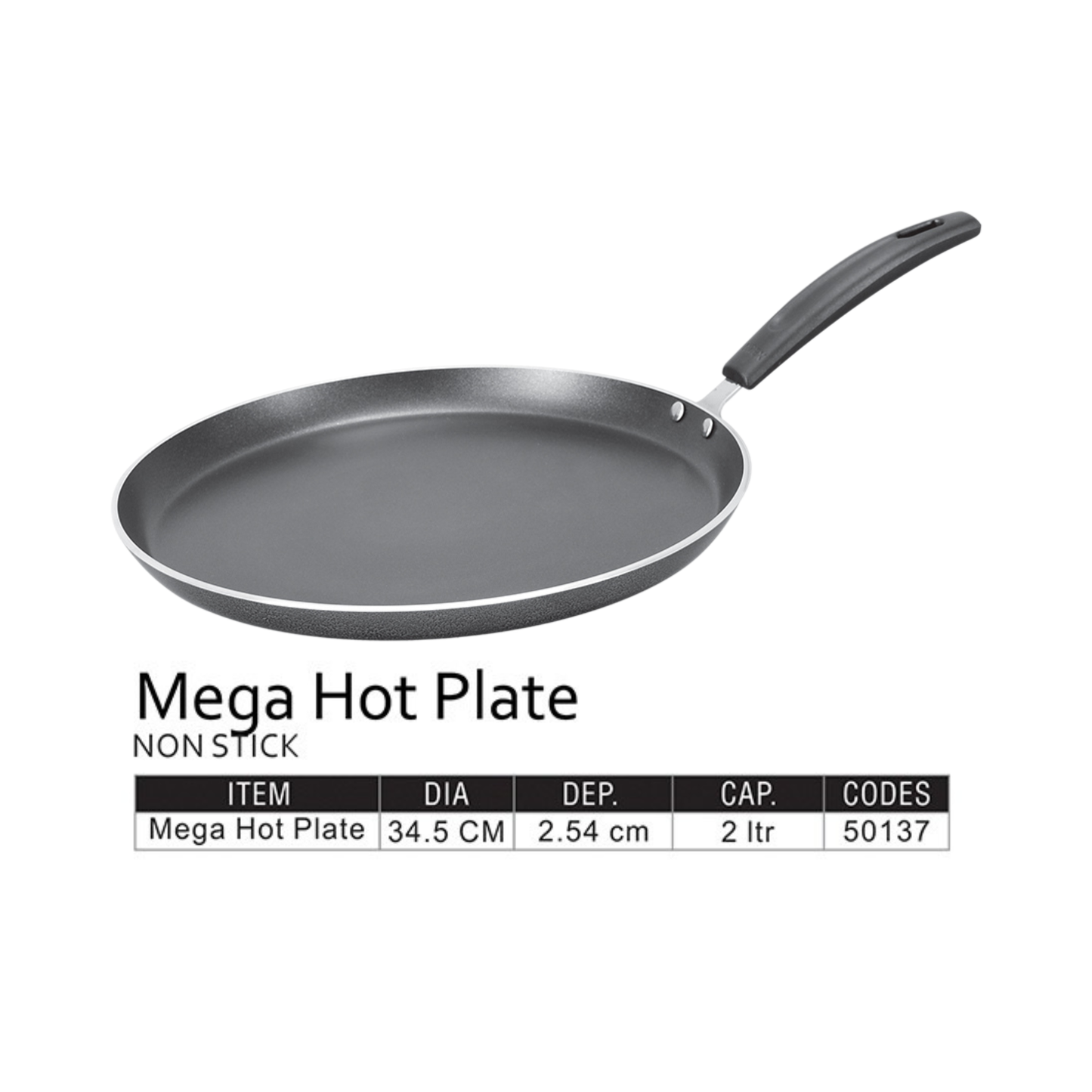Sonex™ Mega Hot Plate-Non Stick Skillet Premium Quality Tawwa 34.5 CM Large Size