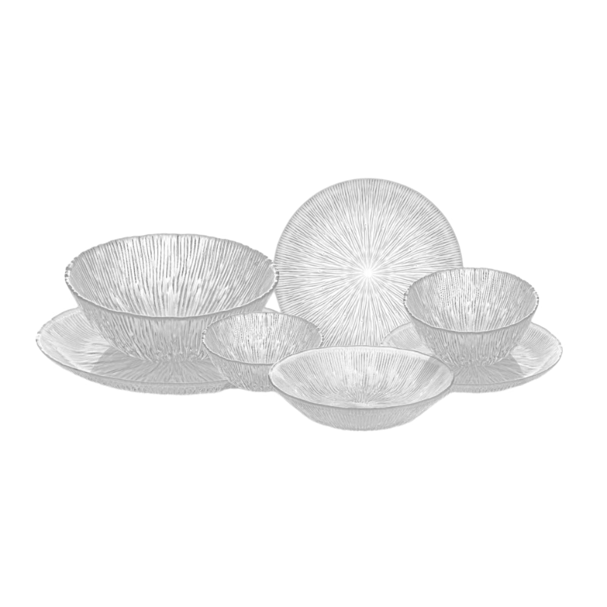 Heaven® Glass Dinner Set Solo 28 Pieces Imported Dinner Set Glass Material Serving Set 6-Person Serving Set - Heaven of homes - Sale Pakistan