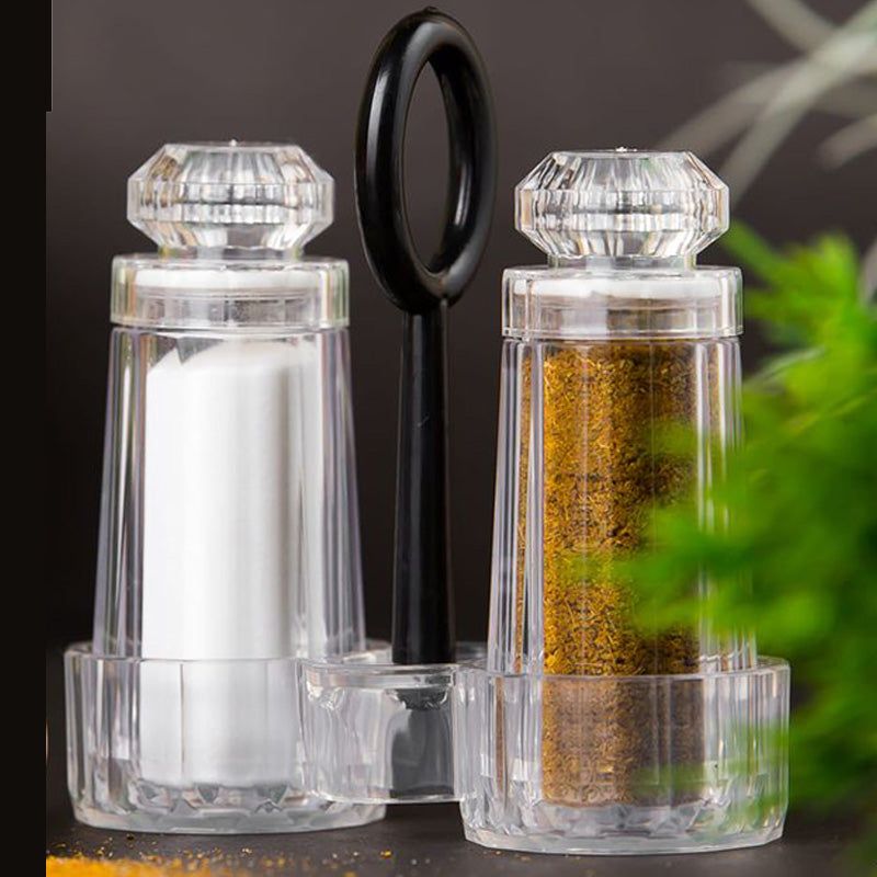 Elegant Salt and Pepper shakers Set of 2 with Stand Acylic - Heaven of homes