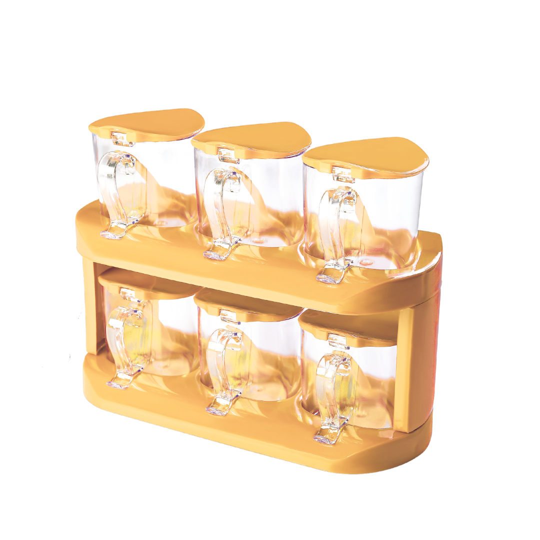 2-Tier Spice Rack Organizer – 6-in-1 Modular Countertop or Cabinet Storage Shelf