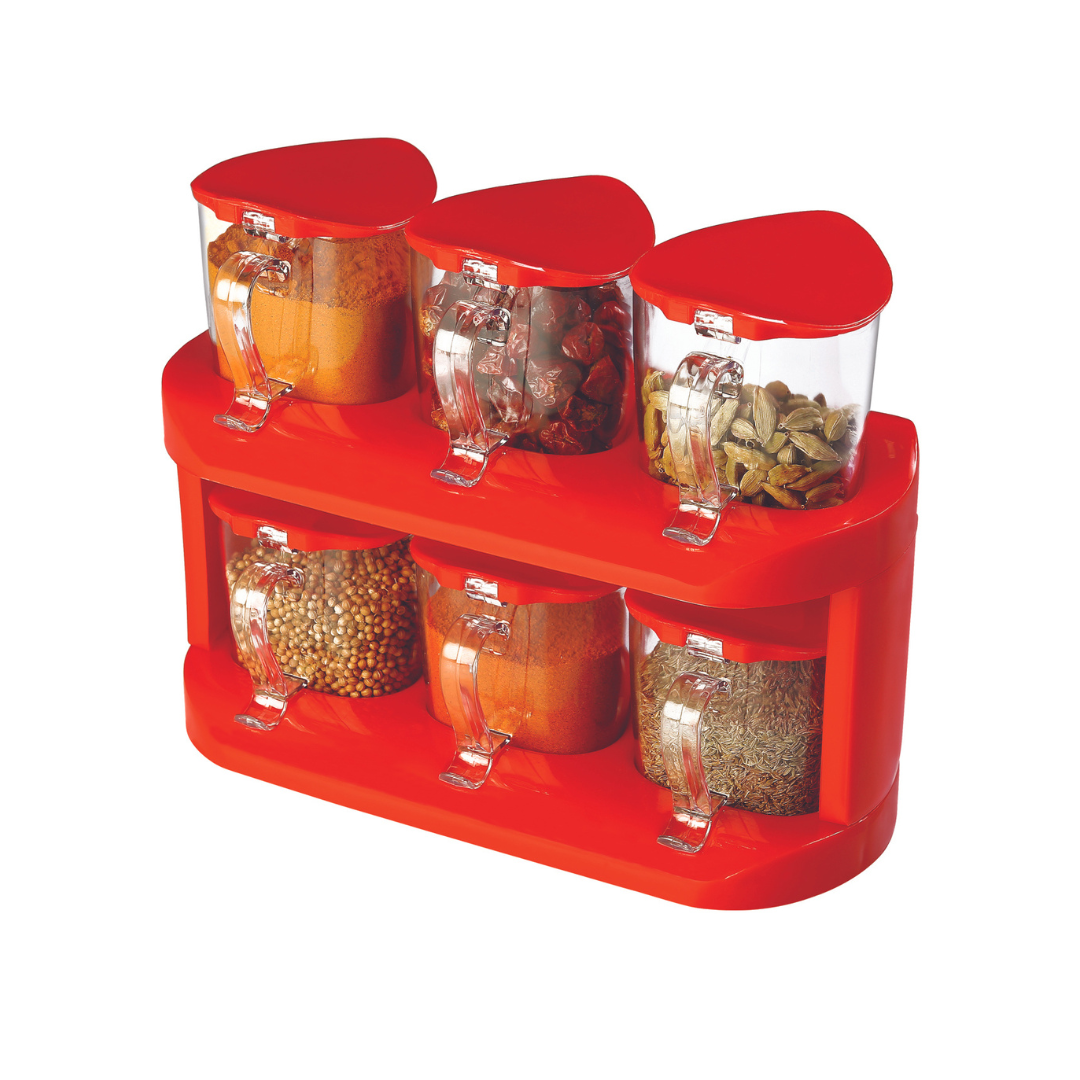2-Tier Spice Rack Organizer – 6-in-1 Modular Countertop or Cabinet Storage Shelf