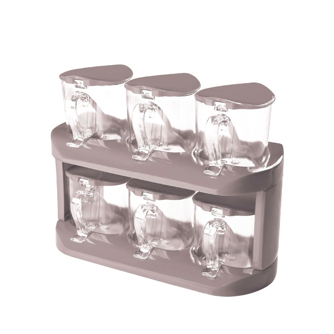 2-Tier Spice Rack Organizer – 6-in-1 Modular Countertop or Cabinet Storage Shelf