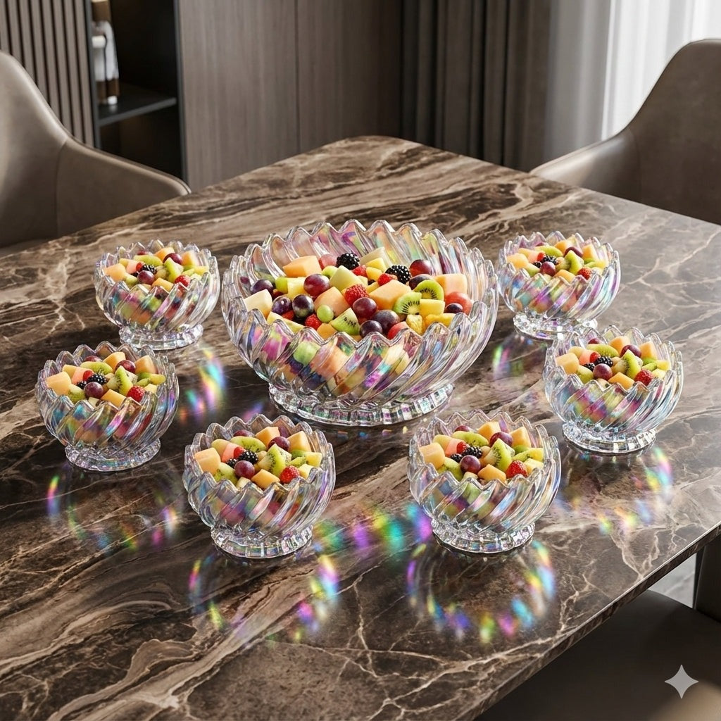 Deli 7 Pc Fruit Bowl Set – Kitchen & Dining Serving Set - TG1080B/L7HC