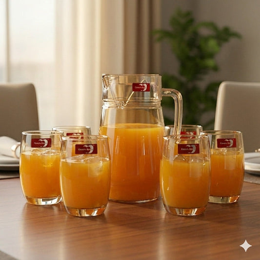 Deli® Premium 7-Piece Water Set – Elegant Glass Drinkware Set - LP-Eh1001-J1140/L7HA