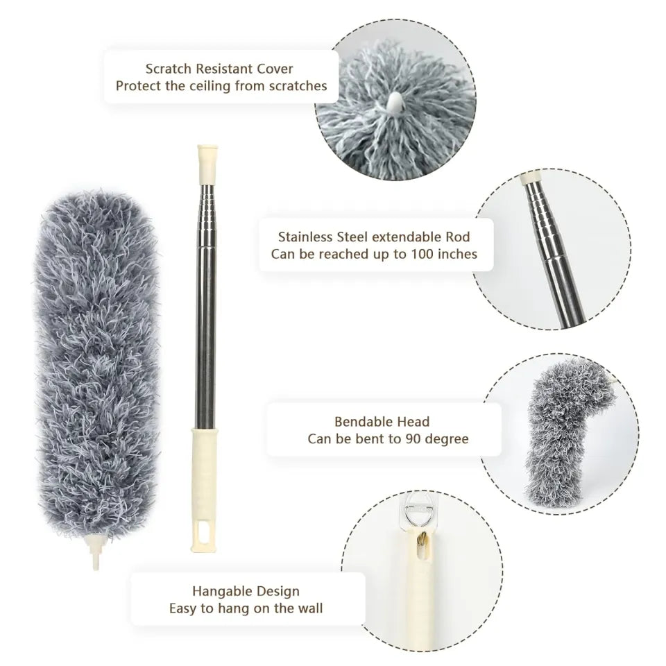 Telescopic Duster Bendable Microfiber Dust Cleaner for Car Home Cleaning Cleaning Brush - Heaven of homes