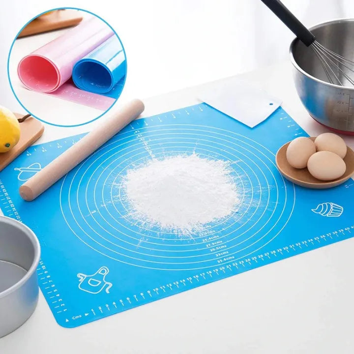 Heaven® Silicone Baking Mat, Non-Stick Pastry & Dough Rolling Mat, Extra Large Roti & Pizza Making Sheet with Measurements, Non-Slip & Heat Resistant, 40 × 50 cm