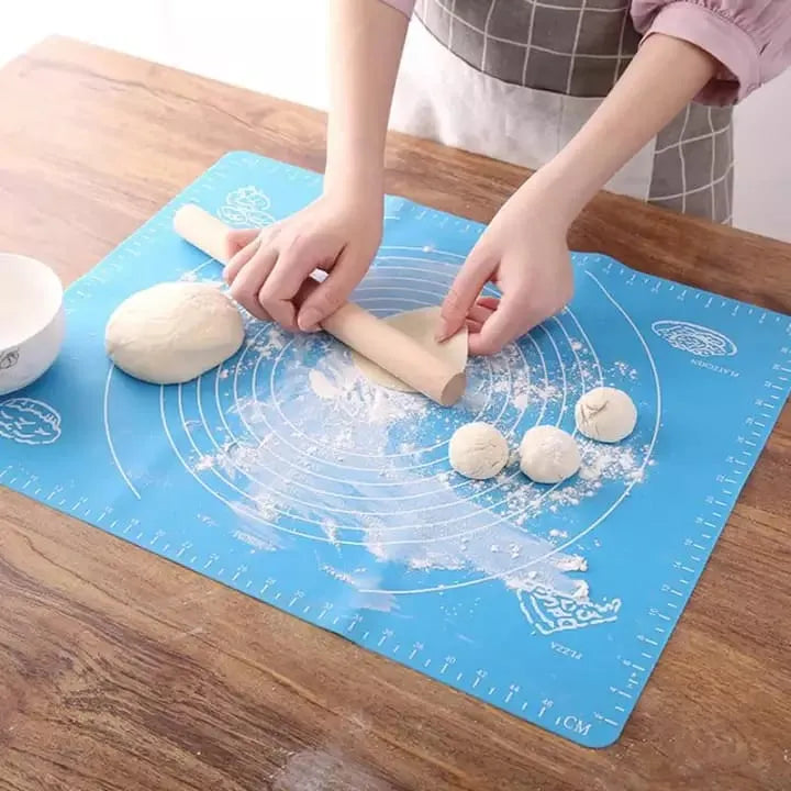 Heaven® Silicone Baking Mat, Non-Stick Pastry & Dough Rolling Mat, Extra Large Roti & Pizza Making Sheet with Measurements, Non-Slip & Heat Resistant, 40 × 50 cm