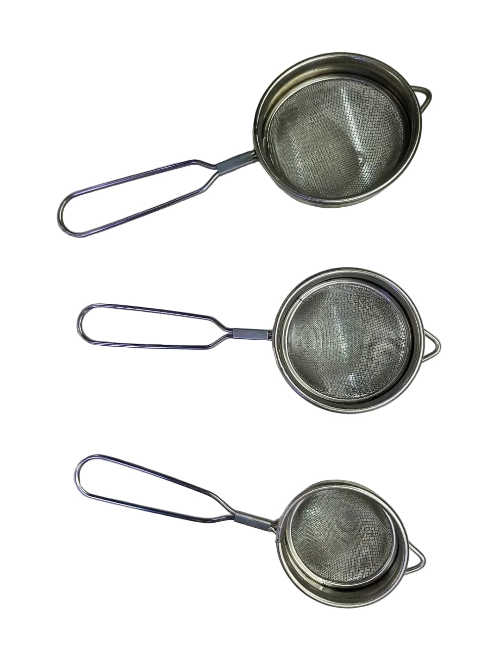 Heaven Set of 3 Double Net Tea Strainers – Stainless Steel Fine Mesh Tea Filters
