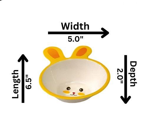 Set of 4 Heaven Melamine Rabbit-Shaped Kids Bowl – Multi-Color, 6.5" x 5" x 2" Deep | Durable & Fun for Mealtime - Heaven of homes