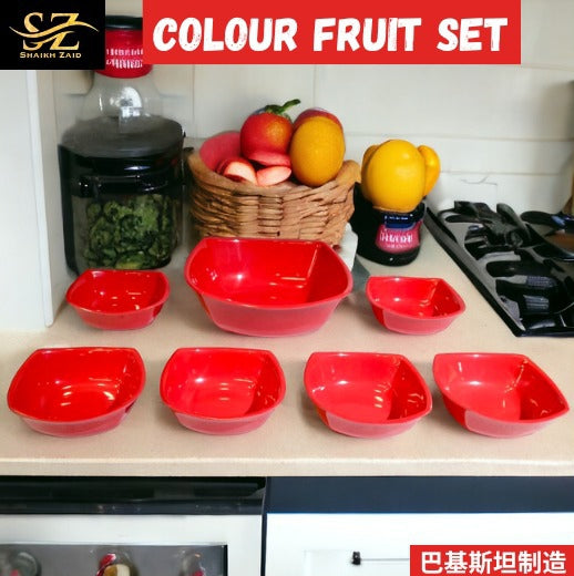 Heaven Set of 7 Melamine Fruit Set Double Glaze Heavy Material - Heaven of homes