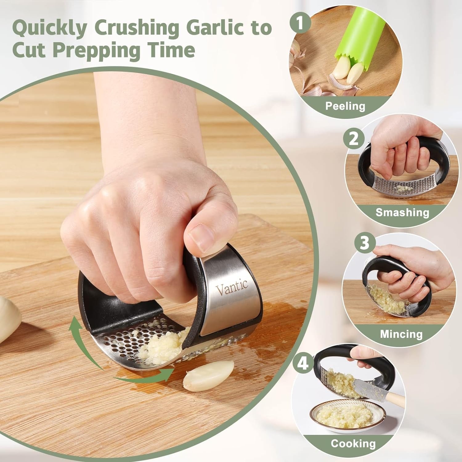 Garlic Press Manual Garlic Masher Hand Garlic Chopper - Heaven of homes