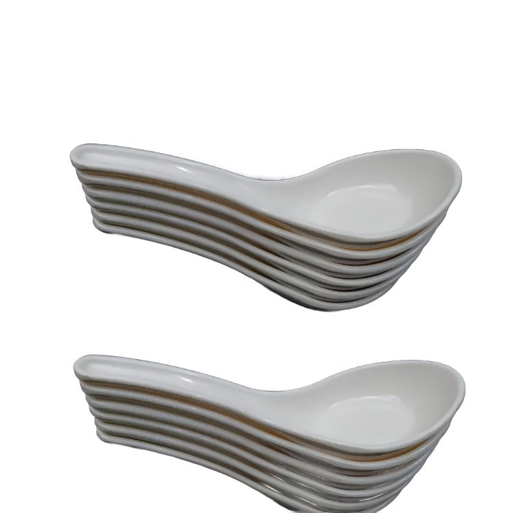 Set of 12 Soup Spoon Melamine White - Heaven of homes