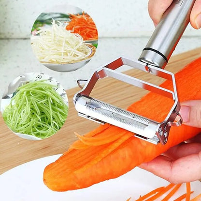 Julienne Vegetable Peeler With Premium Ultra Sharp Double Grater Kitchen Accessories Tools For Delicious Salads and Veggie Noodles Slicer Cucumber - Heaven of homes