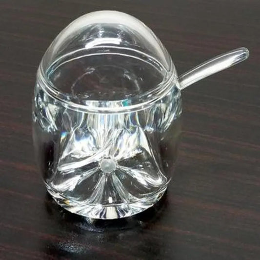 Acrylic Imported Quality Transparent Plastic Sugar Pot With Spoon - Heaven of homes