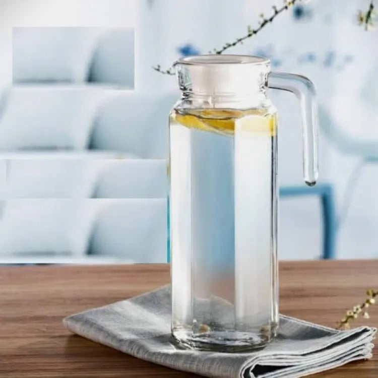 Delisoga® 1.2-Litre Clear Glass Oil Jug with Lid - Durable & Stylish Storage Solution - Heaven of homes