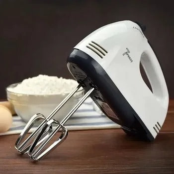 Electric Hand Mixer 7 Speed Stainless Steel Egg-Whisk Electric Mixer, Includes 2 Beaters & 2 Dough Hooks, Robust & Easy-Clean - Heaven of homes