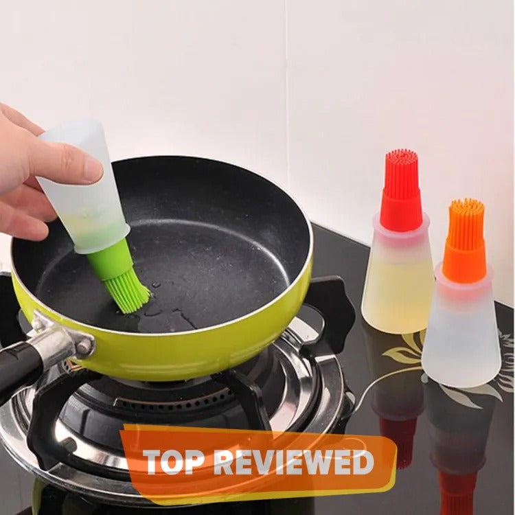 Eco-Friendly Silicone Cooking Oil Bottle with Basting Brush - Heaven of homes