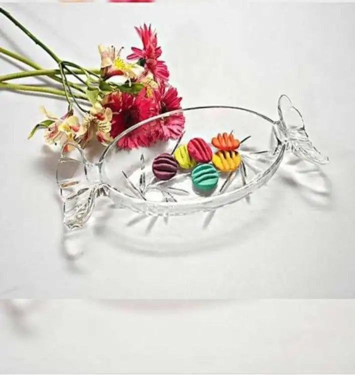 Glass Candy Dish Serving Dish Tray Clear Glass - Heaven of homes