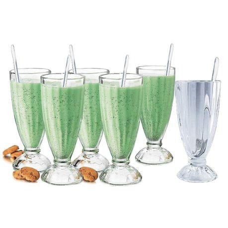 Delisoga® Premium Milkshake/Juice Glass | Falooda Glass - Set of 6 340 ML - Heaven of homes